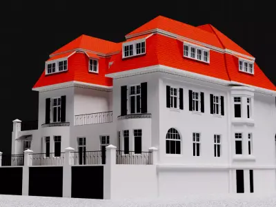 low poly House 360 3d model Low-poly 3D model