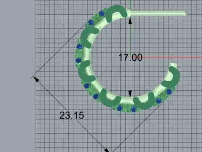 Earrings Tiffany  Schlumberger Twenty Stone Hoop Lux Copy 3D print model