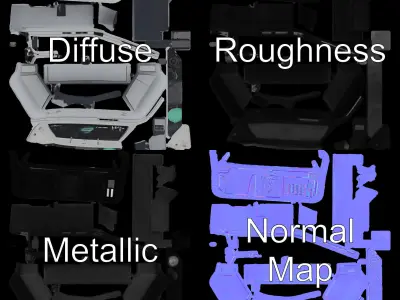 Futuristic Command Console Model Pack Low-poly 3D model