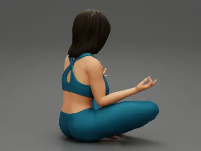 Pretty Woman Doing Yoga Meditation 3D print model