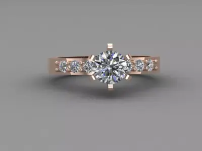 Rose Gold Women Diamond Ring 3D print model 3D print model get