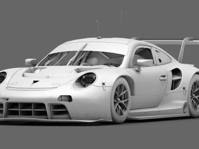 Porsche 911 RSR 2019 GT3 GTLM Low-poly 3D model