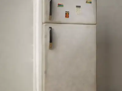 Fridge 80s Low-poly 3D model