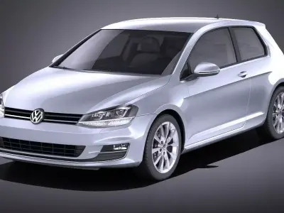 Vw Golf VII 3doors 2013 VRAY 3D model