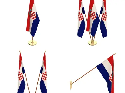 Croatia Flag Pack 3D model