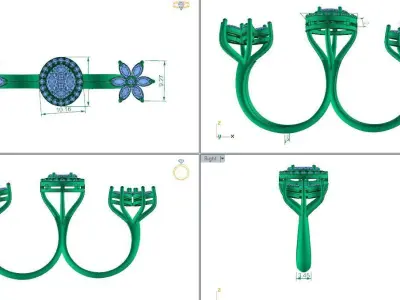 FASION  RING 3D model 8