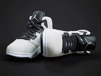 Air Jordan 5-retro sneaker 5 Low-poly 3D model