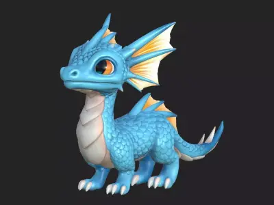 Baby Dragon Low-poly 3D model