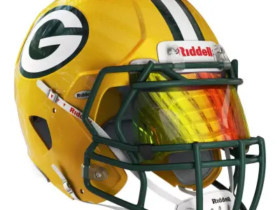 Riddell speed helmet green bay packers 3D model