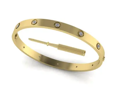 Love Bracelet With Diamond - Size 15 3D print model