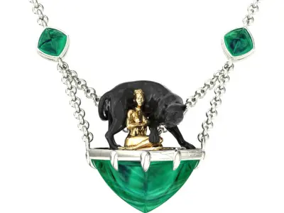 Panthera Pendant with Woman 3D print model