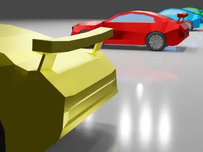 low poly cars car Low-poly 3D model