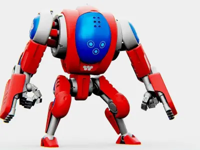 BATTLE DROID S-150  Rigged for Unreal Engine - Unity - MIXAMO 3D model