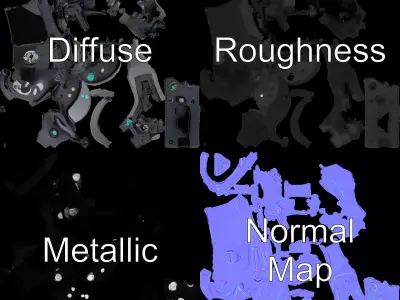 Futuristic Electronic Wristband Model Pack Low-poly 3D model