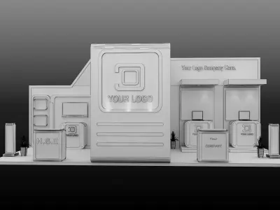 Booth Exhibition Stand a589b 3D model