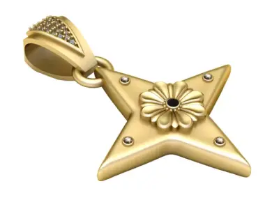 star shaped pendant  3D print model