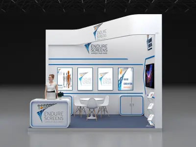 booth 3x4 open 2 side  3D model