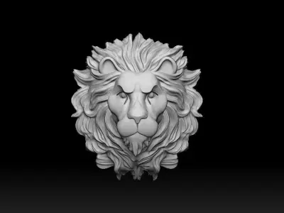 Lion relief 3D print model 3D print model
