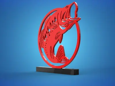 Fish statue 3D print model