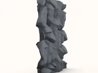 Jagged Granite Cliff Face Model 3D model