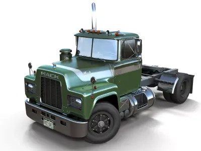 Industrial tracktor truck Low-poly 3D model
