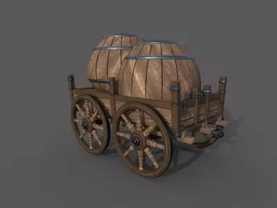 Carriage - 02 Low-poly 3D model