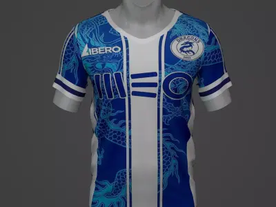 Porto Football Jersey T-Shirt - Soccer Kit Low-poly 3D model