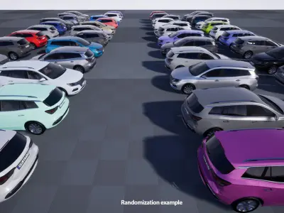 Station Wagon Car Low-poly 3D model