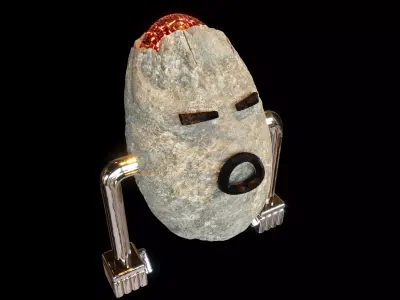 Modern Stone Sculpture 3D model