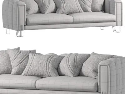 Almira Fabric Velvet Sofa 3D model