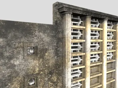 Colonial Building Low-poly 3D model