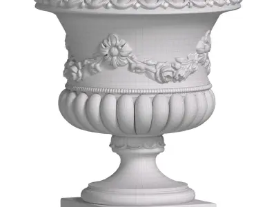 Classic vase for facade decoration Flowerpot  3D model