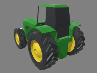 Low Poly Tractor 01 Low-poly 3D model