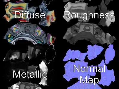 Alien Character Model Pack for Games and Animation Low-poly 3D model