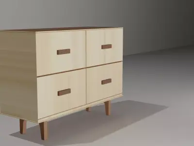 WOOD DRESSER  Free 3D model