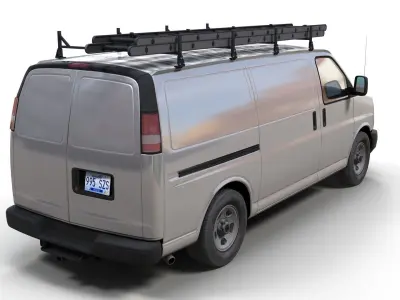 Generic utility  industrial van Low-poly 3D model
