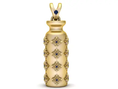 Elegant Floral Bottle Pendant  3D Printable Jewelry 3D print model