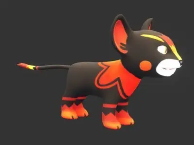 Lion Cub Low-poly 3D model