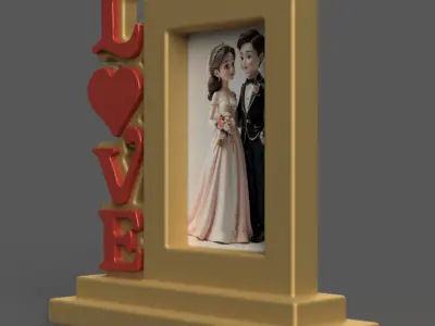 LOVE Photo Frame 3D Model STL for Gift and Decoration 3D print model
