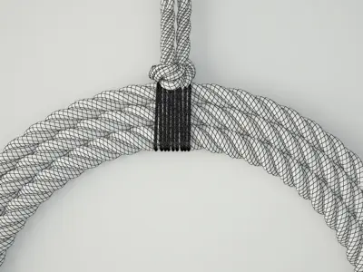 Round Hanging Rope Mirror 3D model
