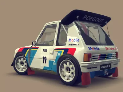 Cartoon Rally Car 3D model
