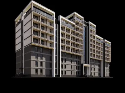 05 Hostel Building 3D model