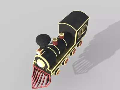 Toy Train - Classic Locomotive Low-poly 3D model