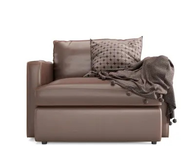 Crateandbarrel Lounge Deep Leather Chair and a Half 3D model