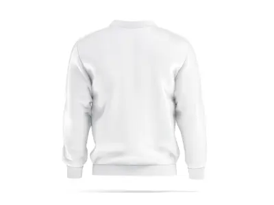 White Bomber Jacket - mens casual puffer 3D model