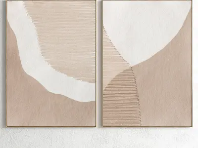 Plaster Two Photo Frame 85 Low-poly 3D model