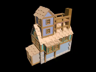 Medieval House 69 3D print model 3D model