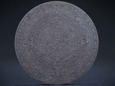 Aztec Calendar  Low-poly 3D model