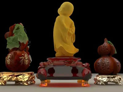 Chinese monk kid 3D model
