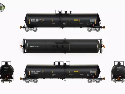 30 000 Gallon Tank Car V2 - H0 scale 3D print model